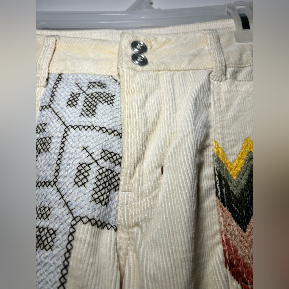Anthropologie BOHO Pilcro Taiga The Wonderer Ivory Corduroy Pants, Sz 30, NWOT - Picture 2 of 13
